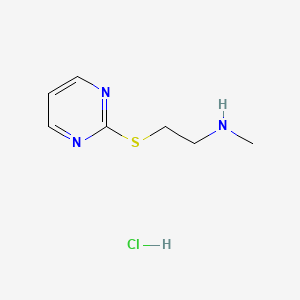 molecular formula C7H12ClN3S B1489924 N-methyl-2-(pyrimidin-2-ylthio)ethan-1-amine hydrochloride CAS No. 1864073-95-9