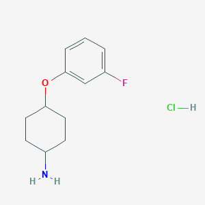 molecular formula C12H17ClFNO B1489926 4-(3-氟苯氧基)环己-1-胺盐酸盐 CAS No. 1864016-25-0