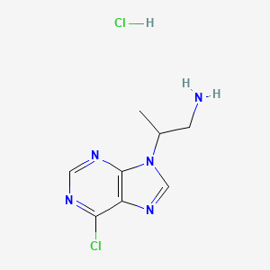 molecular formula C8H11Cl2N5 B1489931 2-(6-氯-9H-嘌呤-9-基)丙-1-胺盐酸盐 CAS No. 1824269-51-3