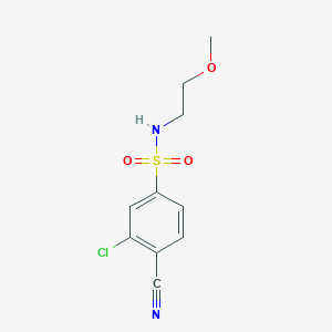 molecular formula C10H11ClN2O3S B14899337 3-chloro-4-cyano-N-(2-methoxyethyl)benzenesulfonamide 