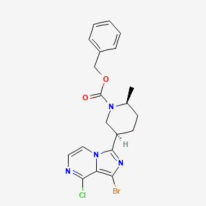 molecular formula C20H20BrClN4O2 B14899369 benzyl (2S,5R)-5-(1-bromo-8-chloroimidazo[1,5-a]pyrazin-3-yl)-2-methylpiperidine-1-carboxylate 