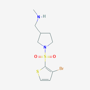 molecular formula C10H15BrN2O2S2 B14899389 1-(1-((3-Bromothiophen-2-yl)sulfonyl)pyrrolidin-3-yl)-N-methylmethanamine 