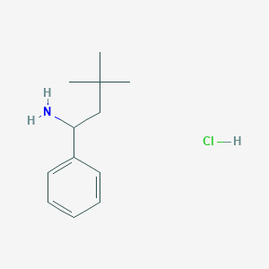 molecular formula C12H20ClN B1489941 3,3-Dimethyl-1-phenylbutan-1-amine hydrochloride CAS No. 671-11-4