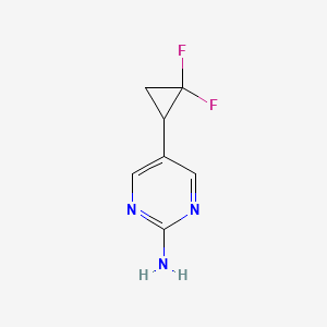 molecular formula C7H7F2N3 B14899461 5-(2,2-Difluorocyclopropyl)pyrimidin-2-amine 