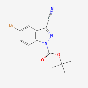 molecular formula C13H12BrN3O2 B14899520 tert-Butyl 5-bromo-3-cyano-1H-indazole-1-carboxylate 