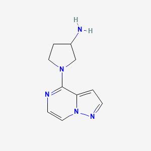 molecular formula C10H13N5 B1489955 1-(Pyrazolo[1,5-a]pyrazin-4-yl)pyrrolidin-3-amine CAS No. 1565830-81-0