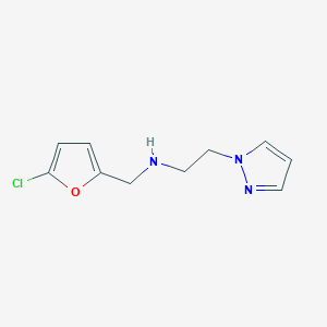 molecular formula C10H12ClN3O B14899562 n-((5-Chlorofuran-2-yl)methyl)-2-(1h-pyrazol-1-yl)ethan-1-amine 