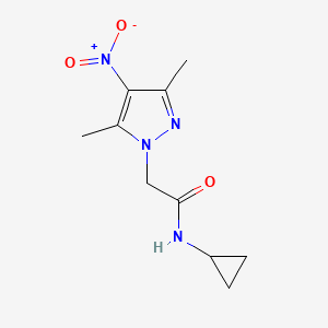 molecular formula C10H14N4O3 B14899598 N-cyclopropyl-2-(3,5-dimethyl-4-nitro-1H-pyrazol-1-yl)acetamide 