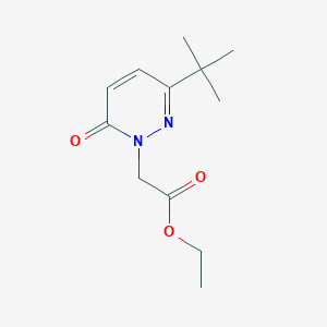 molecular formula C12H18N2O3 B1489960 ethyl 2-(3-(tert-butyl)-6-oxopyridazin-1(6H)-yl)acetate CAS No. 2098005-32-2