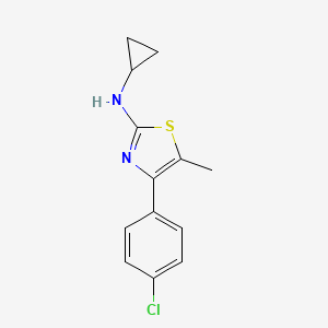 molecular formula C13H13ClN2S B14899626 4-(4-Chlorophenyl)-N-cyclopropyl-5-methylthiazol-2-amine 