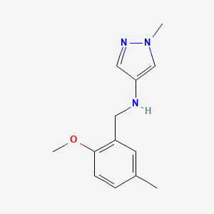 molecular formula C13H17N3O B14899646 n-(2-Methoxy-5-methylbenzyl)-1-methyl-1h-pyrazol-4-amine 