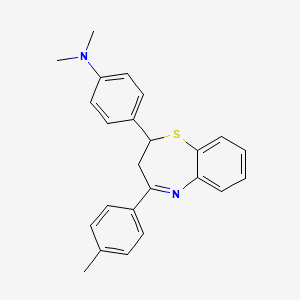 molecular formula C24H24N2S B14899657 N,N-dimethyl-4-[4-(4-methylphenyl)-2,3-dihydro-1,5-benzothiazepin-2-yl]aniline 