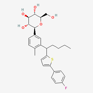 (2S,3R,4R,5S,6R)-2-(3-(1-(5-(4-Fluorophenyl)thiophen-2-yl)pentyl)-4-methylphenyl)-6-(hydroxymethyl)tetrahydro-2H-pyran-3,4,5-triol