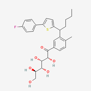 molecular formula C28H33FO6S B14899737 (2R,3S,4R,5R)-1-(3-(1-(5-(4-Fluorophenyl)thiophen-2-yl)pentyl)-4-methylphenyl)-2,3,4,5,6-pentahydroxyhexan-1-one 