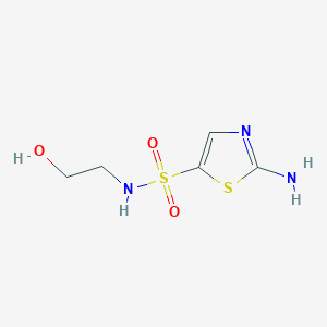 molecular formula C5H9N3O3S2 B1489976 2-amino-N-(2-hydroxyethyl)thiazole-5-sulfonamide CAS No. 2090788-92-2