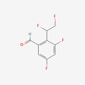 molecular formula C9H6F4O B14899764 2-(1,2-Difluoroethyl)-3,5-difluorobenzaldehyde 