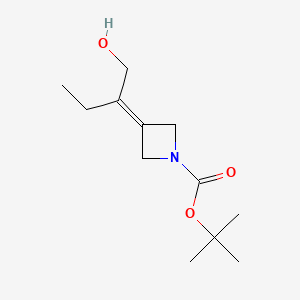 molecular formula C12H21NO3 B14899827 tert-Butyl 3-(1-hydroxybutan-2-ylidene)azetidine-1-carboxylate 