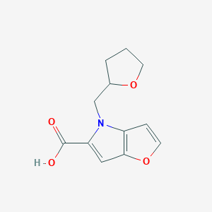 molecular formula C12H13NO4 B1489983 4-((tetrahydrofuran-2-yl)methyl)-4H-furo[3,2-b]pyrrole-5-carboxylic acid CAS No. 1707563-15-2