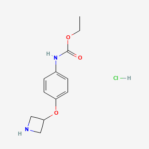 molecular formula C12H17ClN2O3 B1489985 Ethyl (4-(azetidin-3-yloxy)phenyl)carbamate hydrochloride CAS No. 2098119-96-9