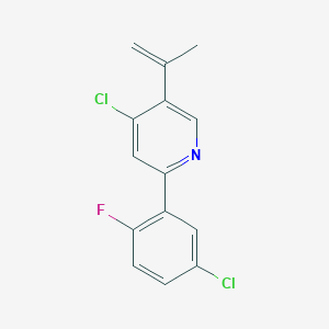 molecular formula C14H10Cl2FN B1489986 4-Chloro-2-(5-chloro-2-fluorophenyl)-5-(prop-1-en-2-yl)pyridine CAS No. 1801335-02-3