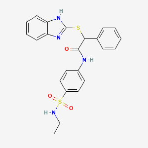 molecular formula C23H22N4O3S2 B14899924 2-(1H-benzimidazol-2-ylsulfanyl)-N-[4-(ethylsulfamoyl)phenyl]-2-phenylacetamide 