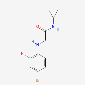 molecular formula C11H12BrFN2O B14900006 2-((4-Bromo-2-fluorophenyl)amino)-N-cyclopropylacetamide 