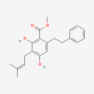 molecular formula C21H24O4 B14900057 Methyl 2,4-dihydroxy-3-(3-methyl-2-butenyl)-6-phenethylbenzoate 