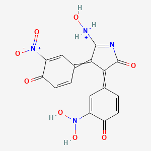 molecular formula C16H11N4O8+ B1490006 [4-[3-(Dihydroxyamino)-4-oxocyclohexa-2,5-dien-1-ylidene]-3-(3-nitro-4-oxocyclohexa-2,5-dien-1-ylidene)-5-oxopyrrol-2-yl]-hydroxyazanium CAS No. 1253641-99-4