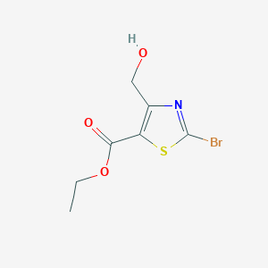 molecular formula C7H8BrNO3S B14900086 Ethyl 2-bromo-4-(hydroxymethyl)thiazole-5-carboxylate 