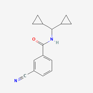 molecular formula C15H16N2O B14900097 3-cyano-N-(dicyclopropylmethyl)benzamide 