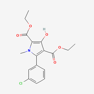 molecular formula C17H18ClNO5 B1490011 5-(3-Chloro-phenyl)-3-hydroxy-1-methyl-1H-pyrrole-2,4-dicarboxylic acid diethyl ester CAS No. 1263216-40-5