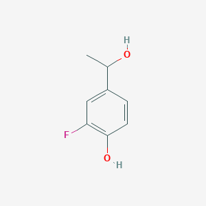 molecular formula C8H9FO2 B14900115 2-Fluoro-4-(1-hydroxyethyl)phenol 