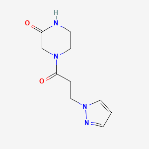 molecular formula C10H14N4O2 B14900124 4-(3-(1h-Pyrazol-1-yl)propanoyl)piperazin-2-one 