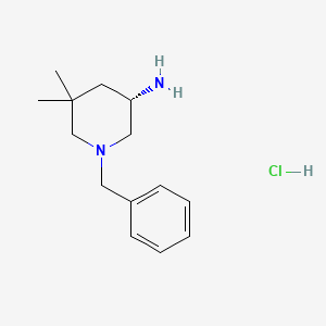 molecular formula C14H23ClN2 B14900141 (S)-1-Benzyl-5,5-dimethylpiperidin-3-amine hydrochloride 