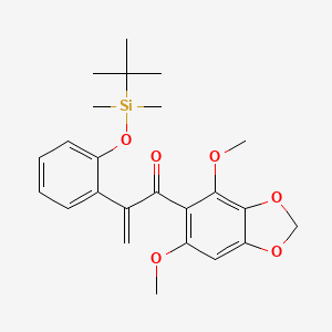 2-(2-((tert-Butyldimethylsilyl)oxy)phenyl)-1-(4,6-dimethoxybenzo[d][1,3]dioxol-5-yl)prop-2-en-1-one