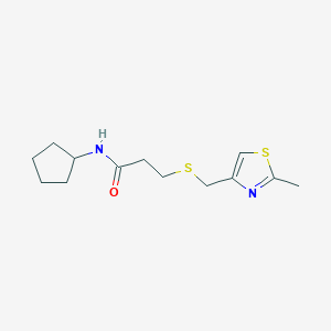 n-Cyclopentyl-3-(((2-methylthiazol-4-yl)methyl)thio)propanamide