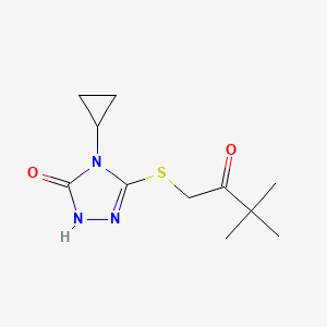 4-Cyclopropyl-5-((3,3-dimethyl-2-oxobutyl)thio)-2,4-dihydro-3h-1,2,4-triazol-3-one