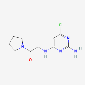 molecular formula C10H14ClN5O B14900256 2-((2-Amino-6-chloropyrimidin-4-yl)amino)-1-(pyrrolidin-1-yl)ethan-1-one 