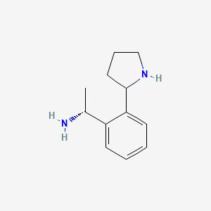 molecular formula C12H18N2 B14900257 (1r)-1-(2-(Pyrrolidin-2-yl)phenyl)ethan-1-amine 