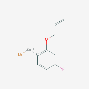 molecular formula C9H8BrFOZn B14900260 2-Allyloxy-4-fluorophenylZinc bromide 