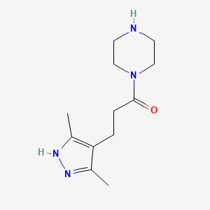 molecular formula C12H20N4O B1490029 3-(3,5-二甲基-1H-吡唑-4-基)-1-(哌嗪-1-基)丙-1-酮 CAS No. 1706532-46-8
