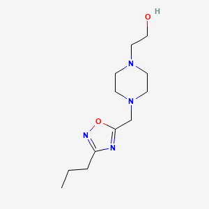 molecular formula C12H22N4O2 B14900316 2-(4-((3-Propyl-1,2,4-oxadiazol-5-yl)methyl)piperazin-1-yl)ethan-1-ol 