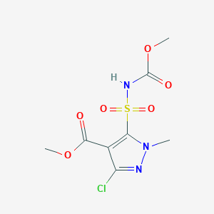 molecular formula C8H10ClN3O6S B1490036 3-Chloro-5-[N-(methoxycarbonyl)sulfamoyl]-1-methyl-1H-pyrazole-4-carboxylic acid methyl ester CAS No. 135397-29-4