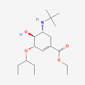 molecular formula C18H33NO4 B14900364 Ethyl (3S,4S,5R)-5-(tert-butylamino)-4-hydroxy-3-(pentan-3-yloxy)cyclohex-1-ene-1-carboxylate 