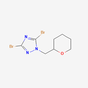 molecular formula C8H11Br2N3O B14900386 3,5-Dibromo-1-((tetrahydro-2h-pyran-2-yl)methyl)-1h-1,2,4-triazole 