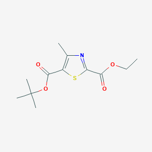 molecular formula C12H17NO4S B14900428 Tert-butyl 2-ethoxycarbonyl-4-methyl-thiazole-5-carboxylate 