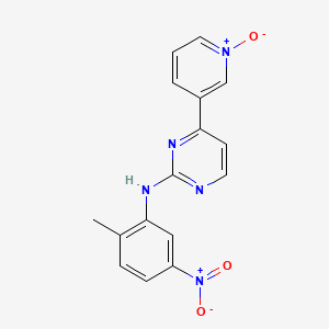 molecular formula C16H13N5O3 B14900476 3-(2-((2-Methyl-5-nitrophenyl)amino)pyrimidin-4-yl)pyridine 1-oxide 