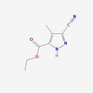 molecular formula C8H9N3O2 B14900491 Ethyl 5-cyano-4-methyl-1H-pyrazole-3-carboxylate 