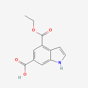molecular formula C12H11NO4 B1490052 4-(Ethoxycarbonyl)-1H-indole-6-carboxylic acid CAS No. 1638772-15-2