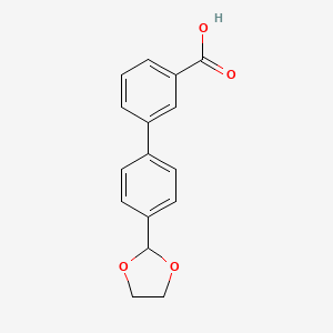 molecular formula C16H14O4 B1490060 4'-(1,3-二氧戊环-2-基)联苯-3-羧酸 CAS No. 400744-10-7